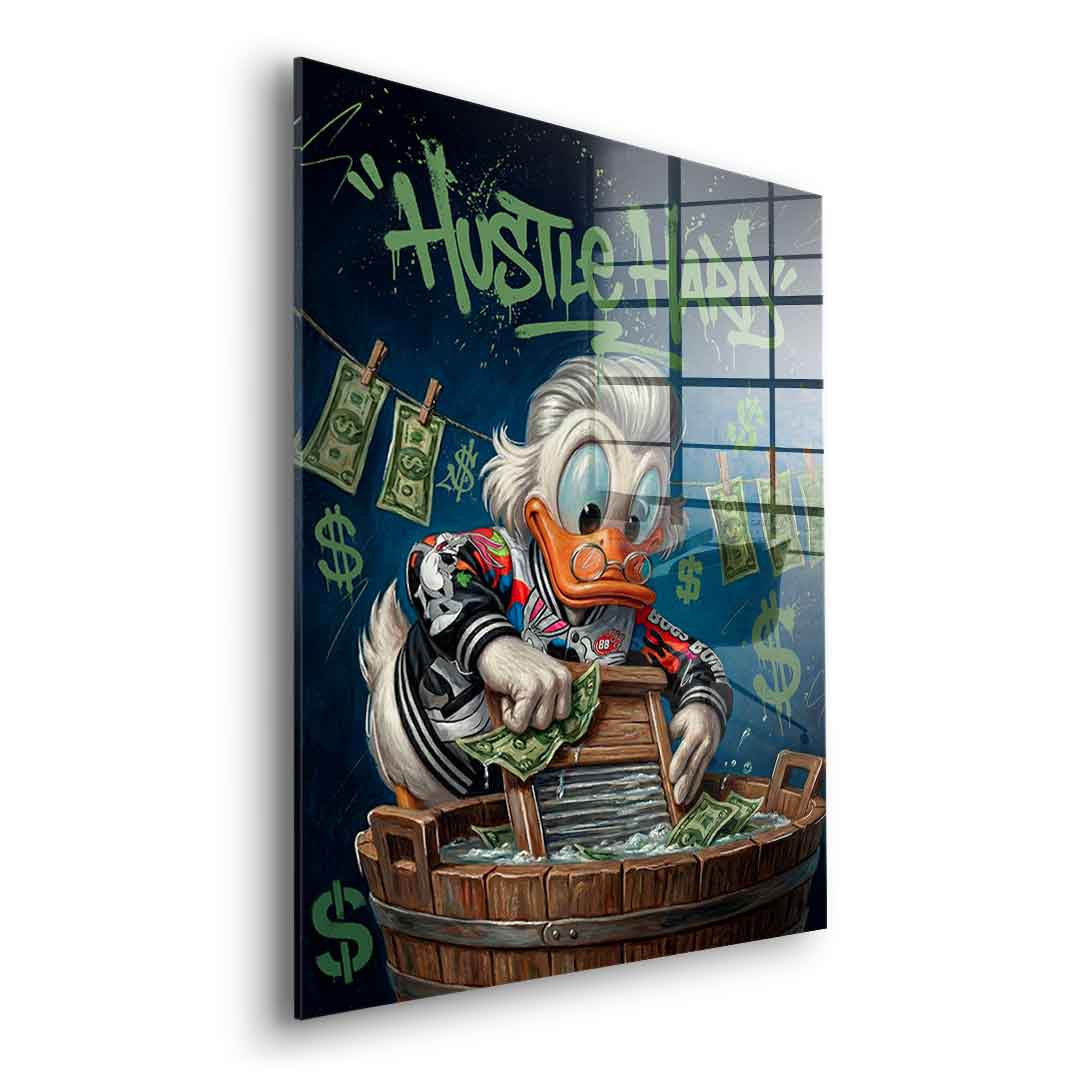DOTCOMCANVAS® Hustle Hard Acrylglasbild – Seitenansicht ohne Rahmen