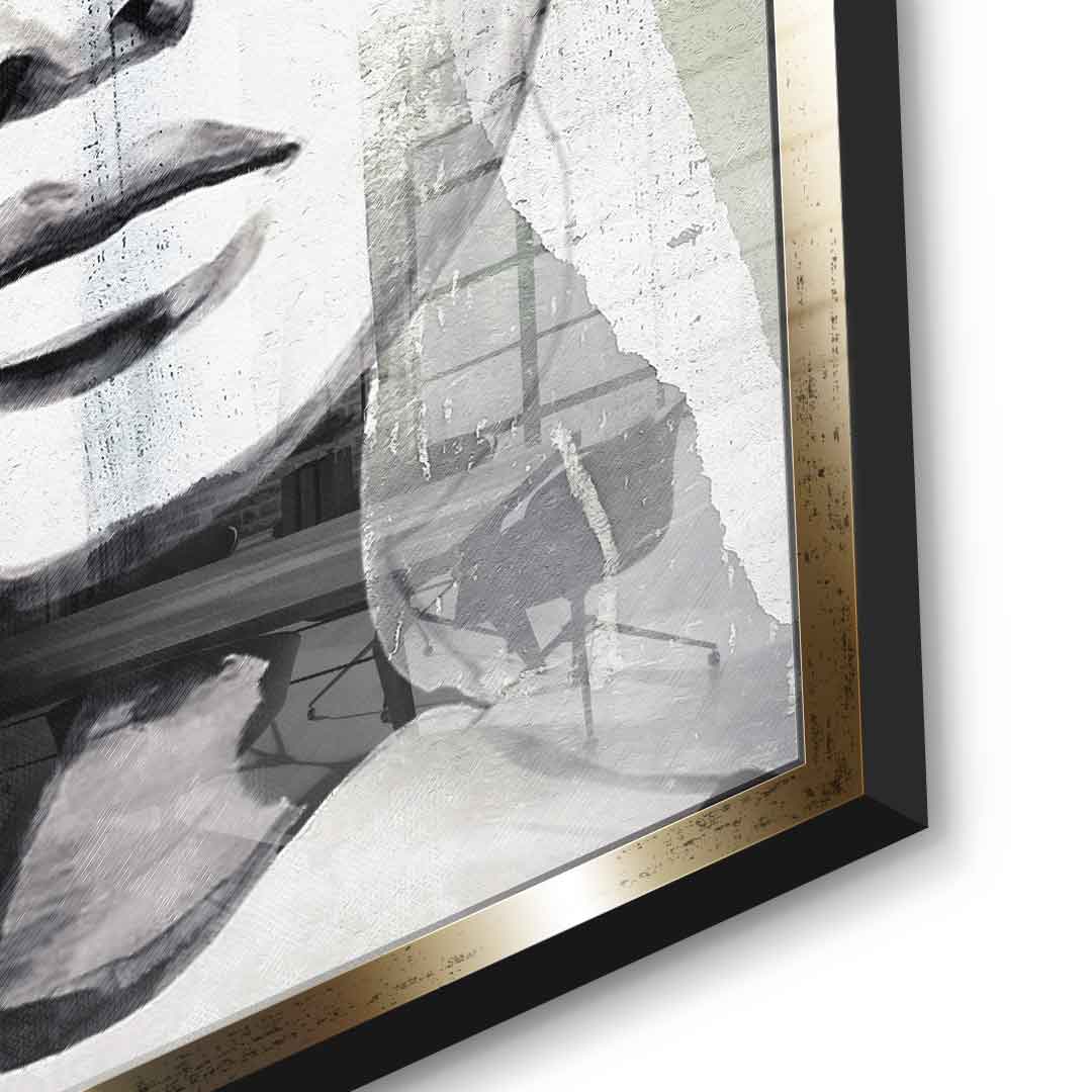 DOTCOMCANVAS® Abstract intergration Acrylglasbild – Detailansicht goldener Rahmen