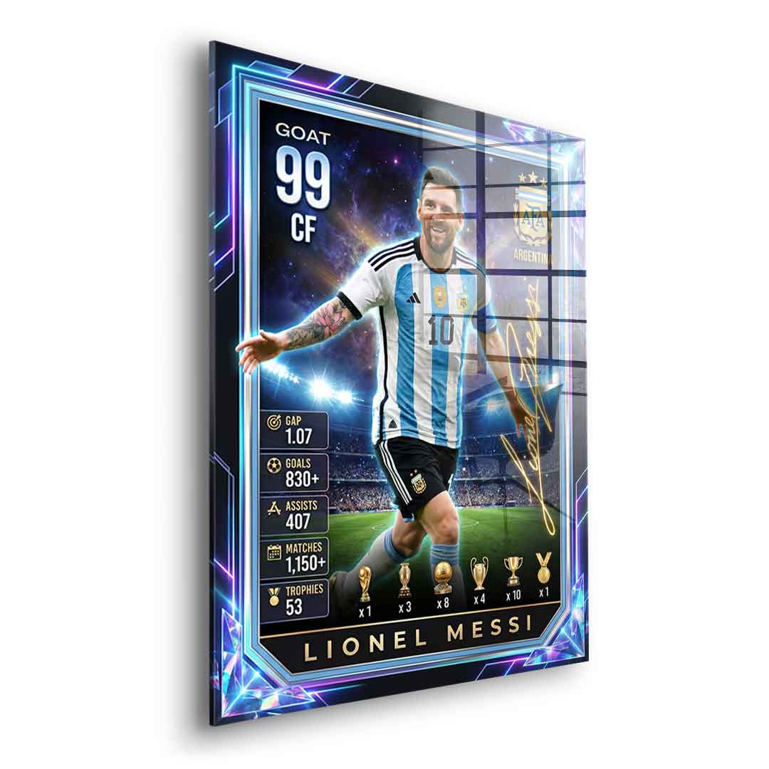 Messi Trade Card Acrylglasbild Zertifikat