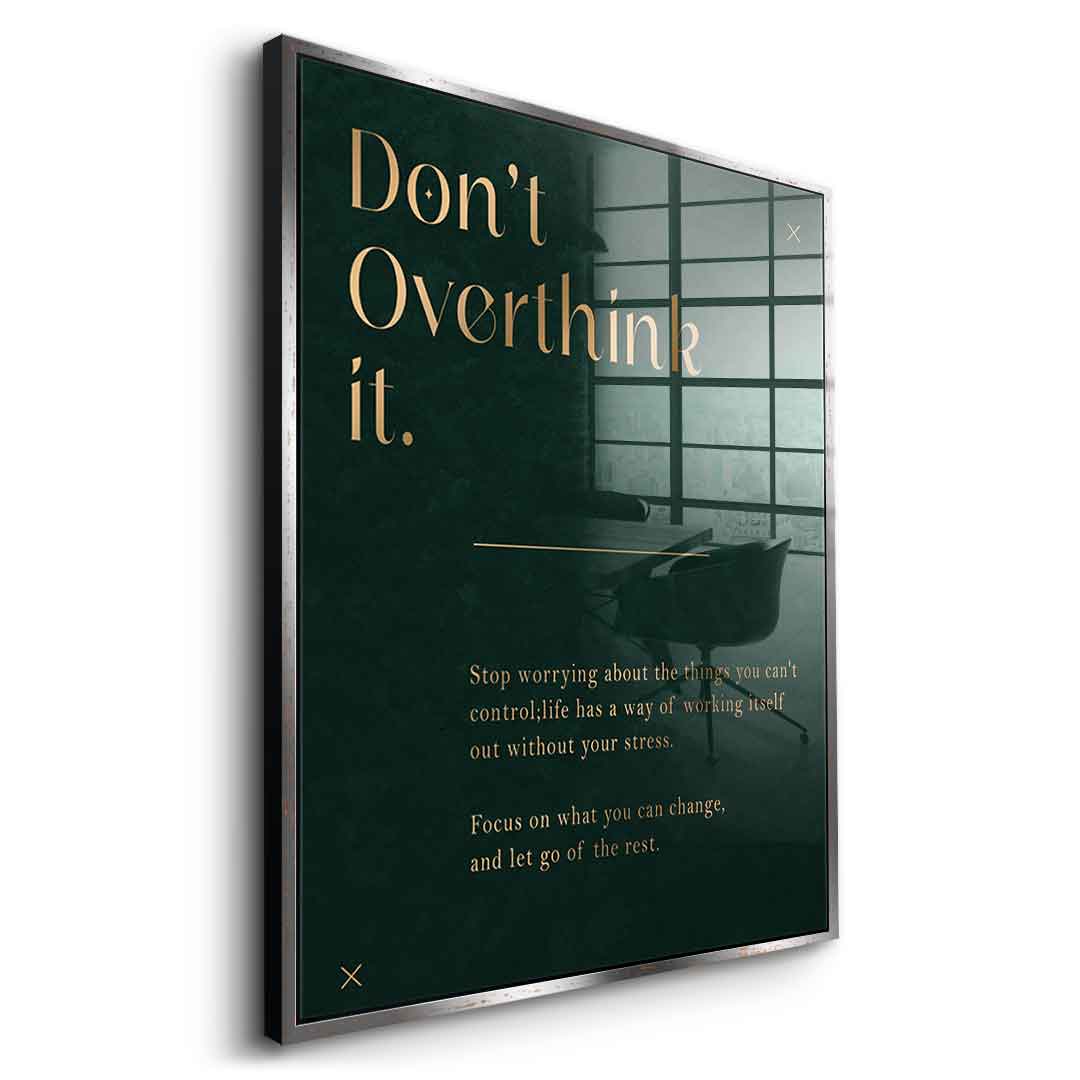 DOTCOMCANVAS Acrylglasbild Don't Overthink it. mit goldenem Rahmen, Seitenansicht