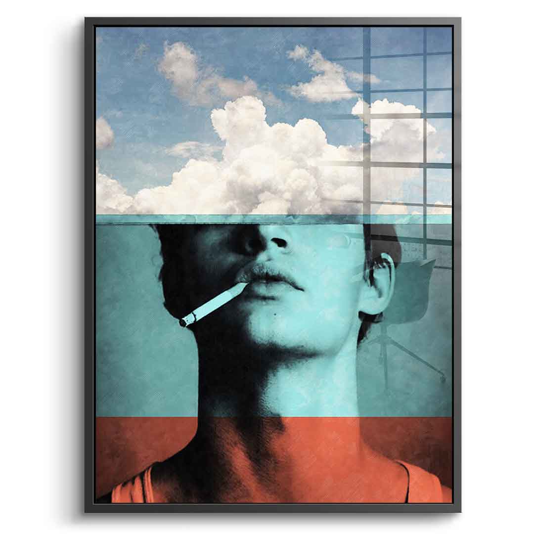 DOTCOMCANVAS® Four layers Acrylglasbild – Vorderansicht silberner Rahmen