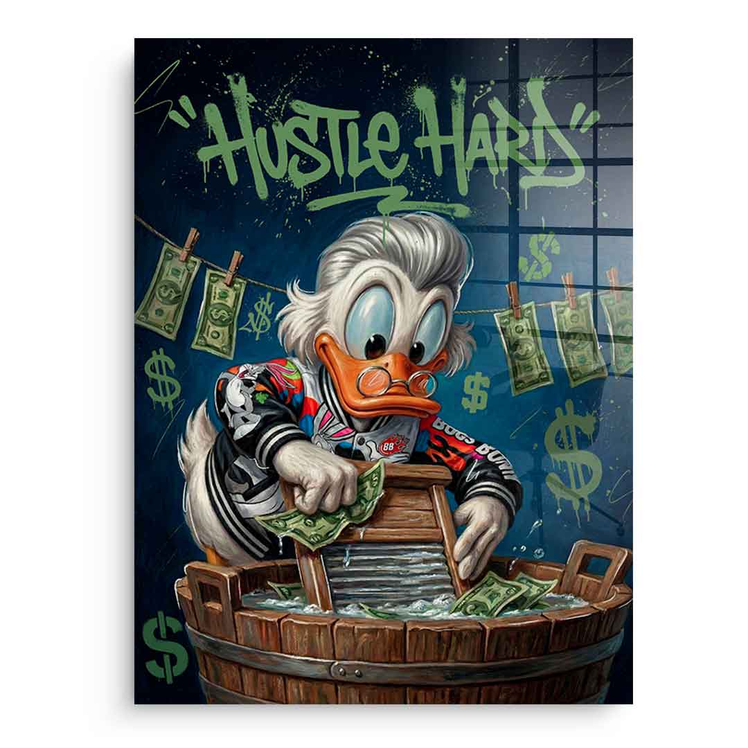 DOTCOMCANVAS® Hustle Hard Acrylglasbild – Vorderansicht ohne Rahmen