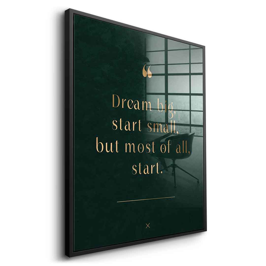 DOTCOMCANVAS Dream Big Acrylglasbild mit schwarzem Rahmen Seitenansicht
