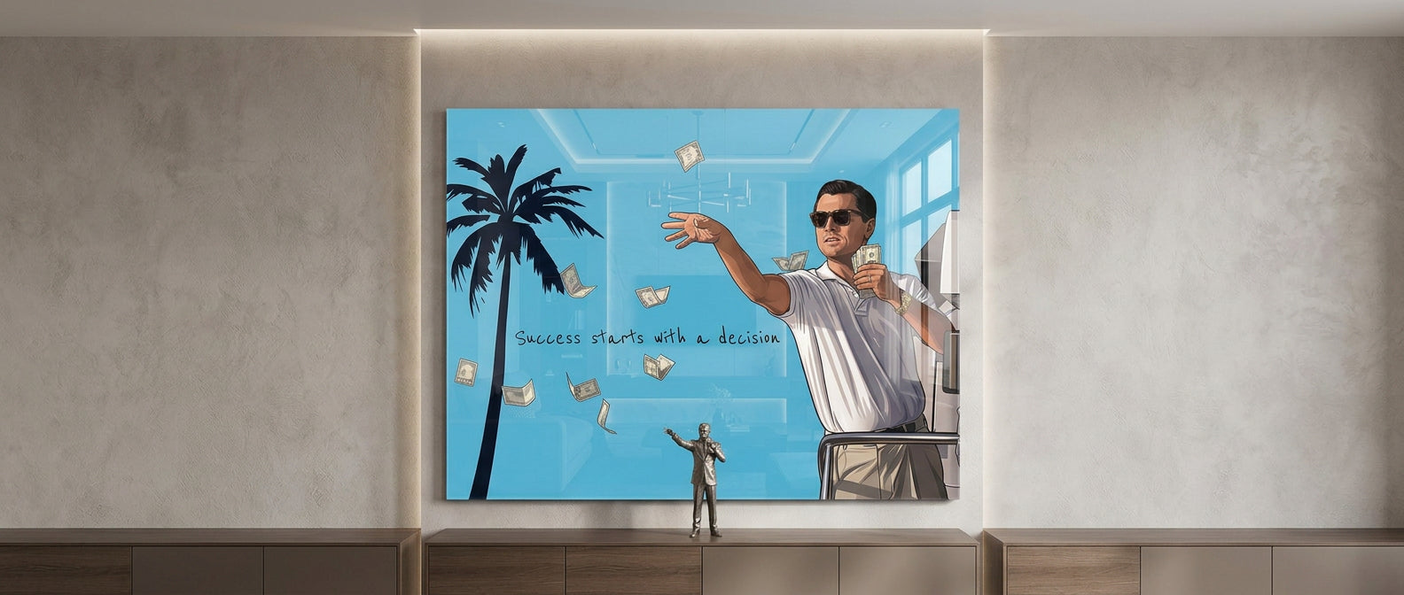 Success starts with a decision Acrylglasbild Banner