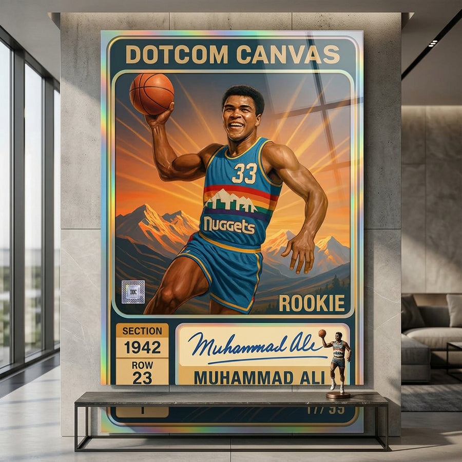DOTCOMCANVAS Pablo Escobar Basketball Card Acrylglasbild Pop Art Wandbild im Raum