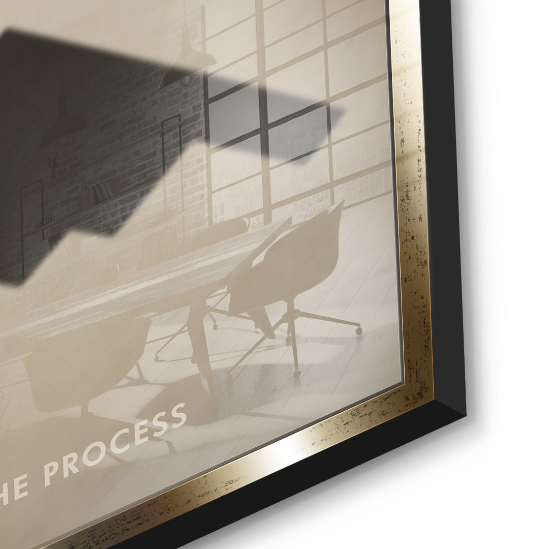 DOTCOMCANVAS Trust the Process Acrylglasbild Detailansicht goldener Rahmen