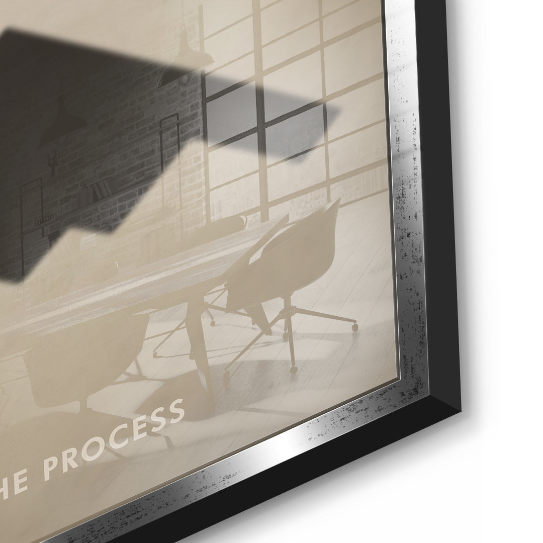 DOTCOMCANVAS Trust the Process Acrylglasbild Detailansicht silberner Rahmen