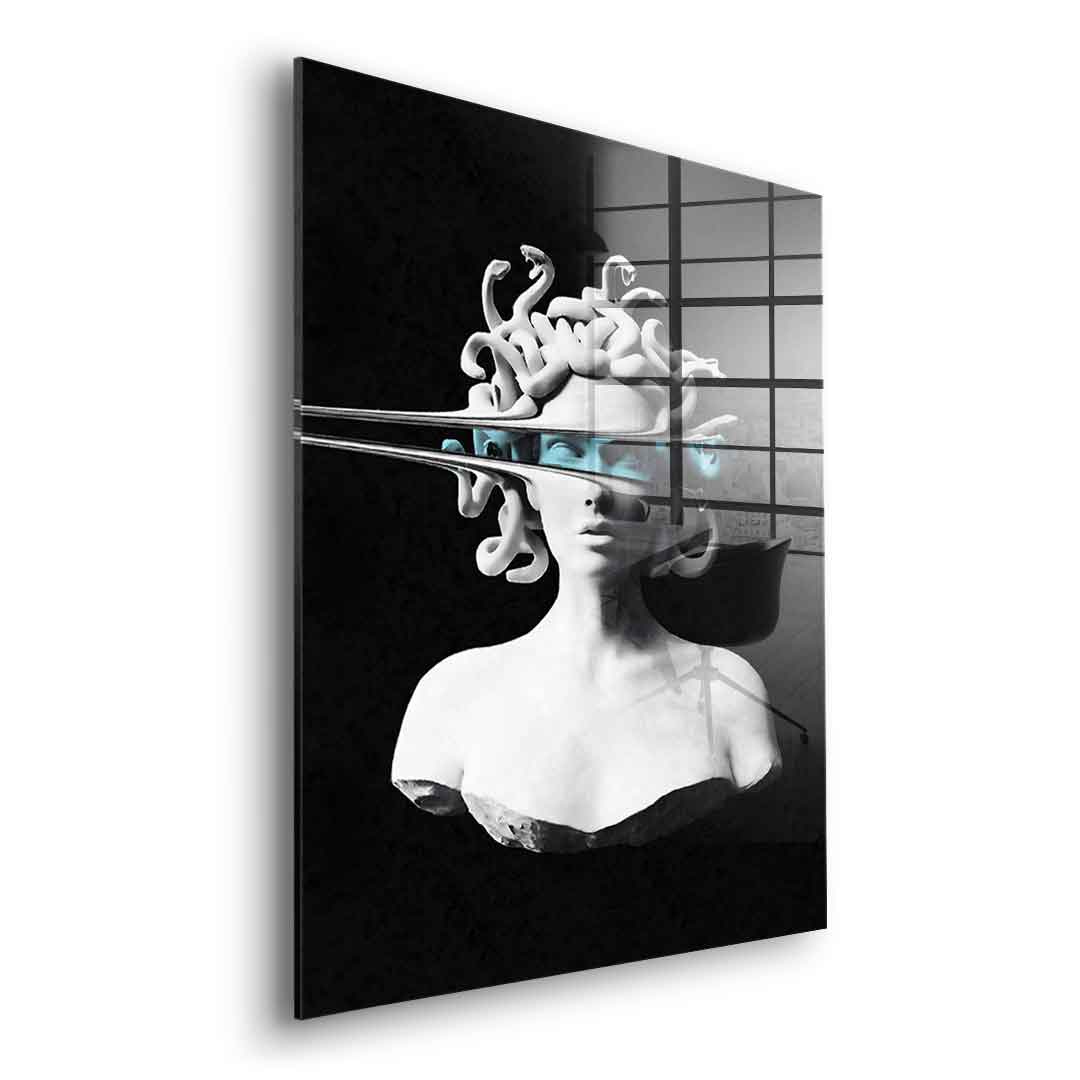 DOTCOMCANVAS® Portrait of Medusa Acrylglasbild – Seitenansicht ohne Rahmen