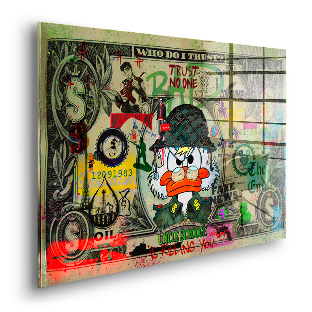 DOTCOMCANVAS TRUST NO ONE Acrylglasbild Seitenansicht Ohne Rahmen
