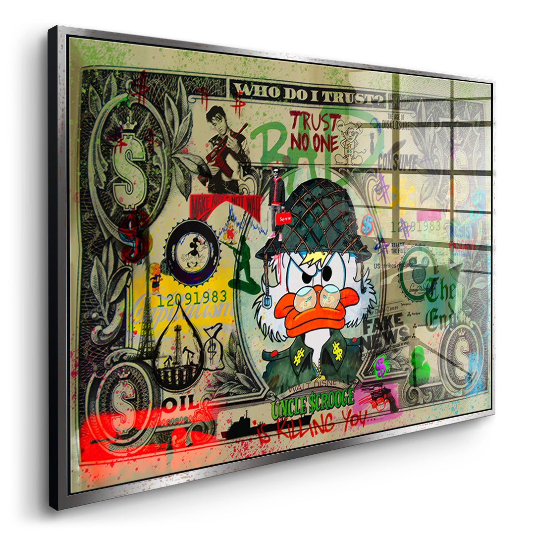 DOTCOMCANVAS TRUST NO ONE Acrylglasbild Seitenansicht Silber