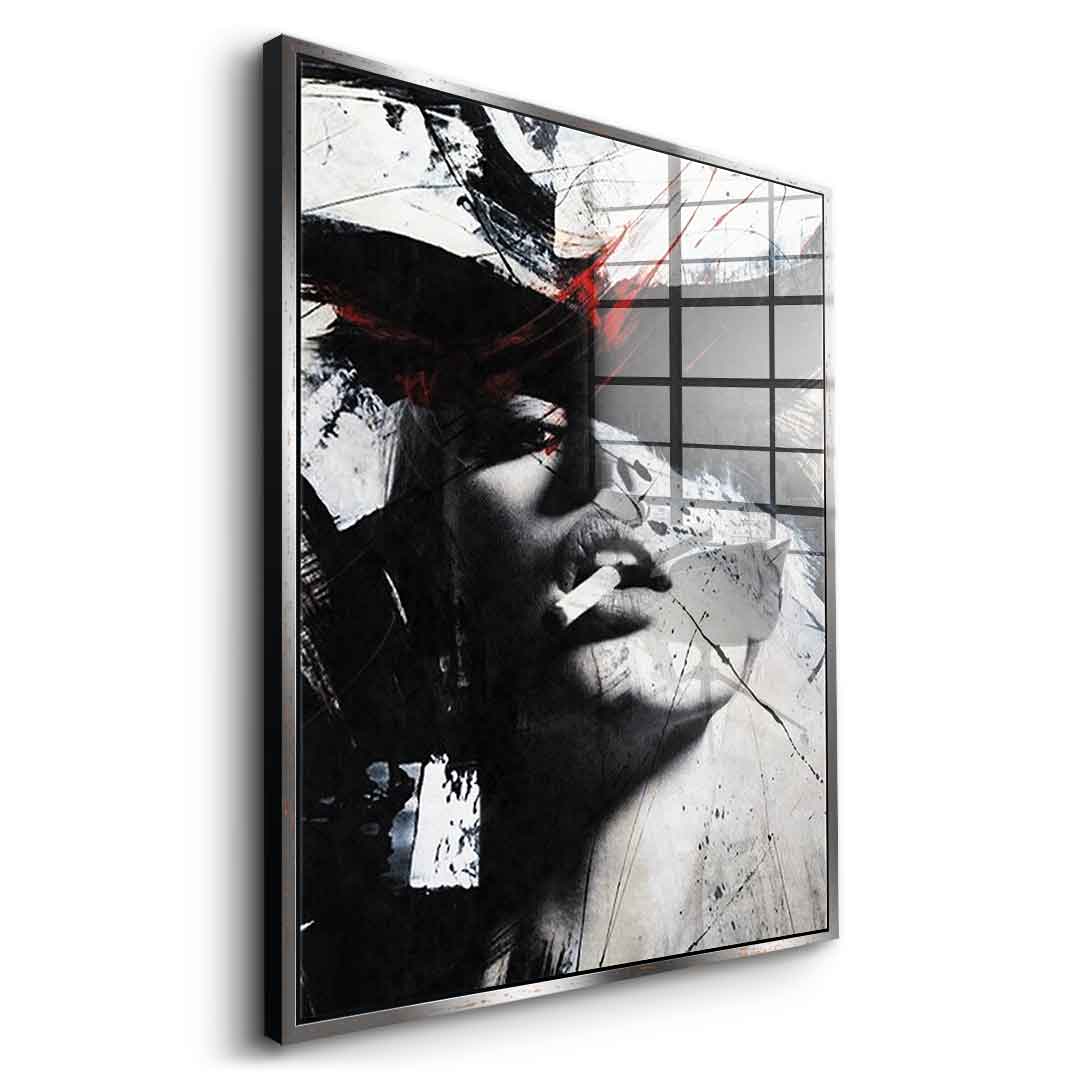 DOTCOMCANVAS® Abstract obsession Acrylglasbild – Seitenansicht goldener Rahmen