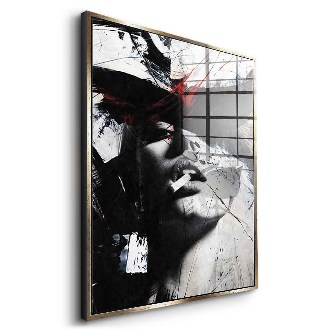 DOTCOMCANVAS® Abstract obsession Acrylglasbild – Seitenansicht silberner Rahmen