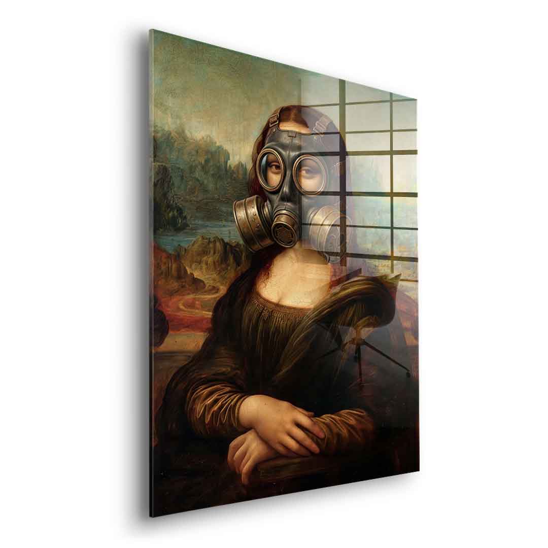 DOTCOMCANVAS Mona Lisa fürs WC 3 Acrylglasbild - Seitenansicht ohne Rahmen