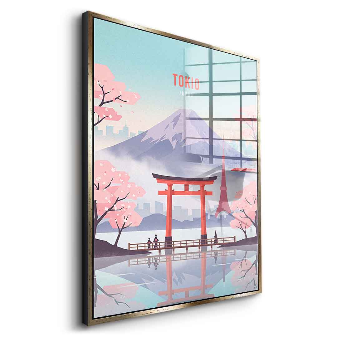 DOTCOMCANVAS Tokyo Acrylglasbild Seitenansicht silber