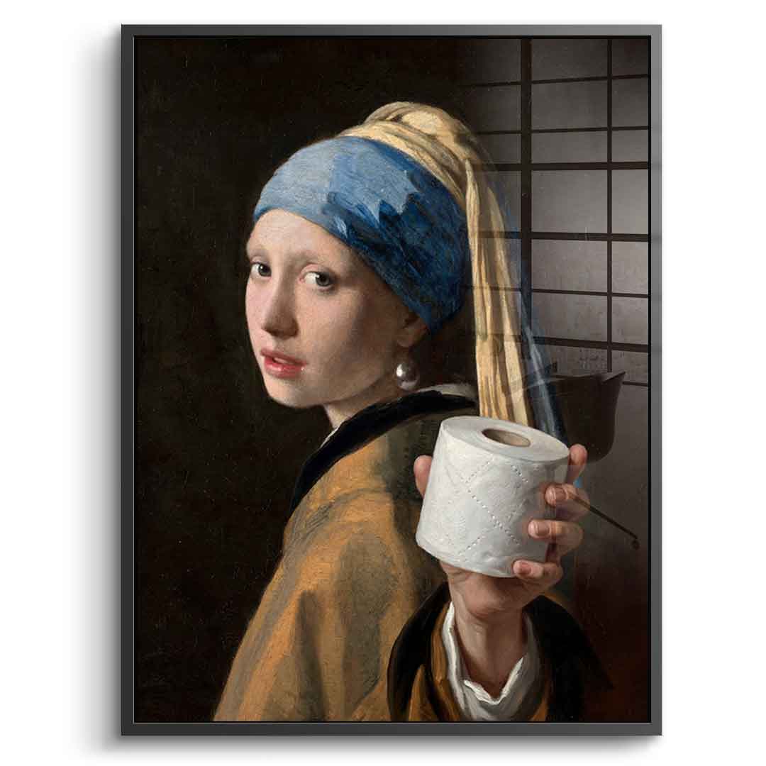 DOTCOMCANVAS Classic Painting for Toilett Acrylglas Front Schwarz Rahmen