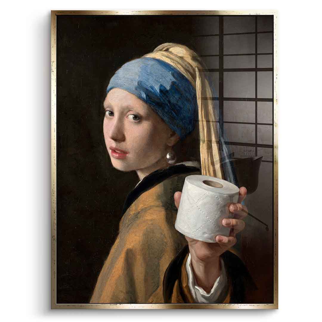DOTCOMCANVAS Classic Painting for Toilett Acrylglas Front Gold Rahmen