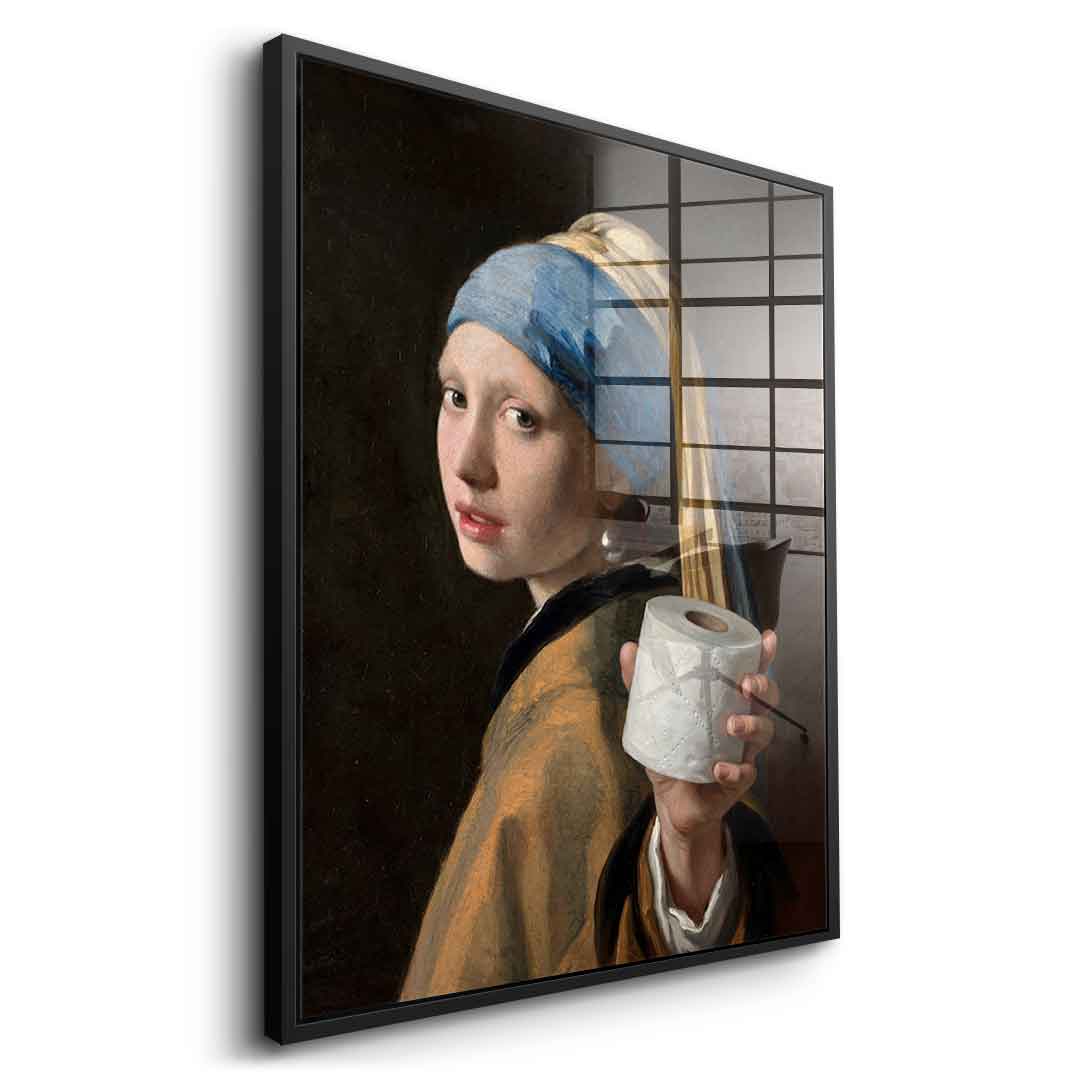DOTCOMCANVAS Classic Painting for Toilett Acrylglas Seite Gold Rahmen