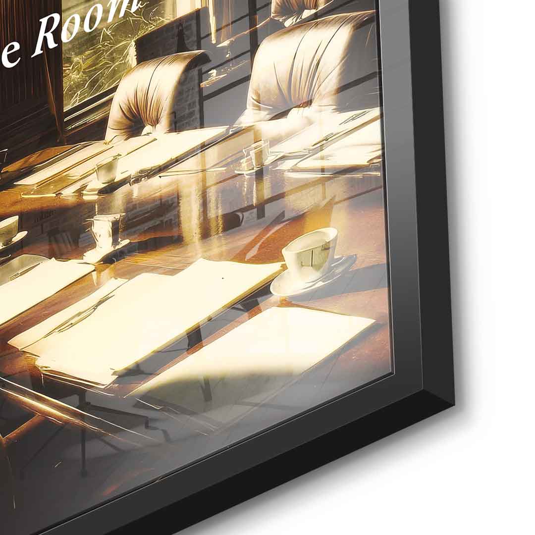 DOTCOMCANVAS Own the Room Acrylglas Detailansicht schwarzer Rahmen