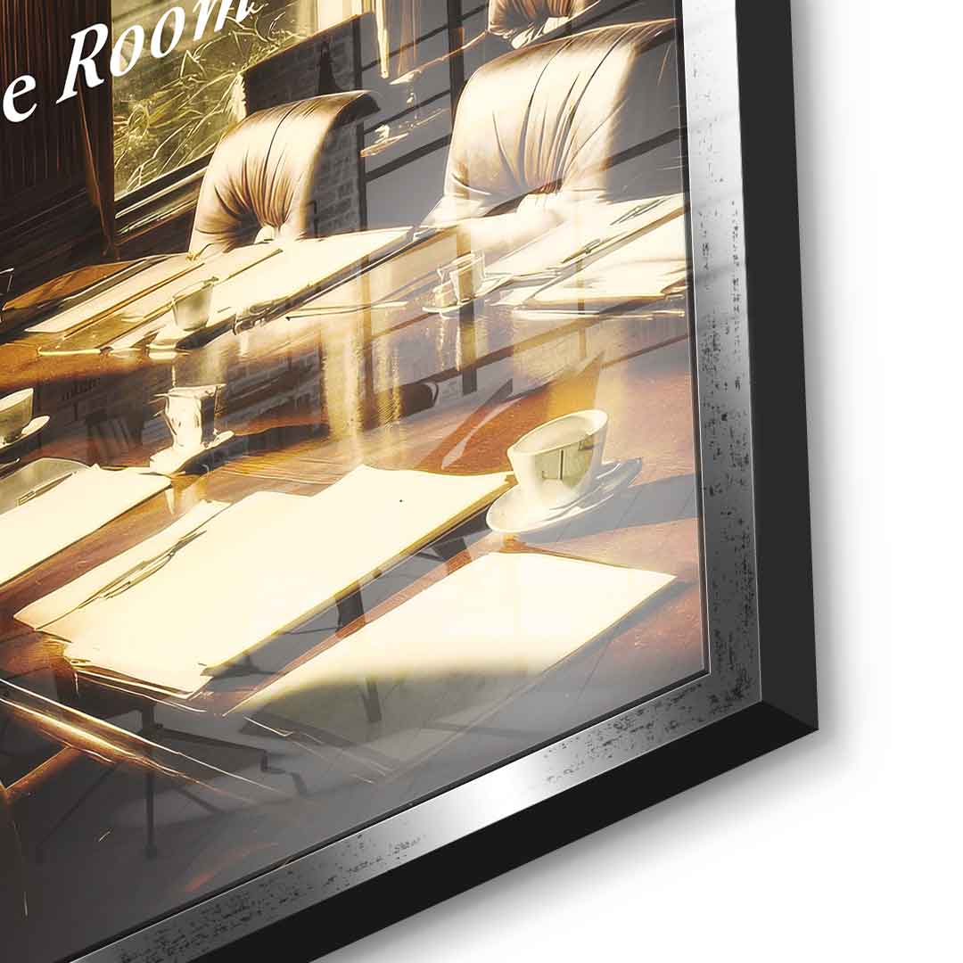 DOTCOMCANVAS Own the Room Acrylglas Detailansicht silberner Rahmen