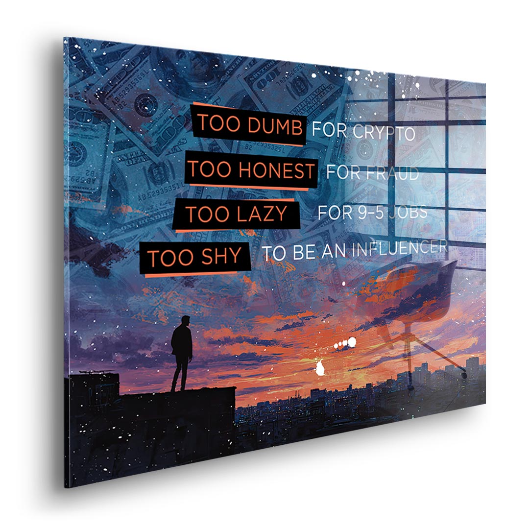 DOTCOMCANVAS Too shy to be Acrylglasbild Seitenansicht ohne Rahmen