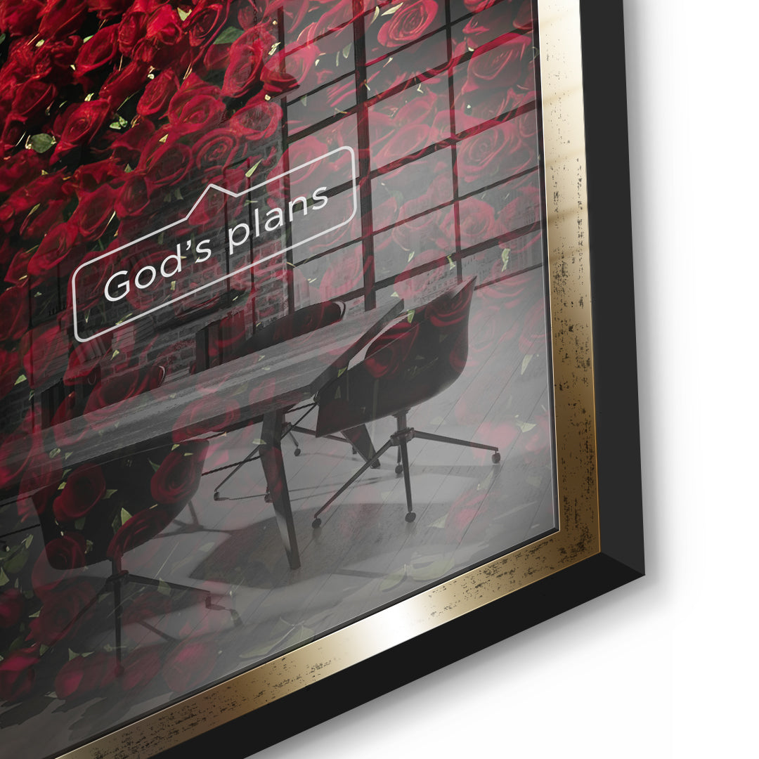 DOTCOMCANVAS Your Plans vs God's Plans Acrylglasbild Detailansicht goldener Rahmen