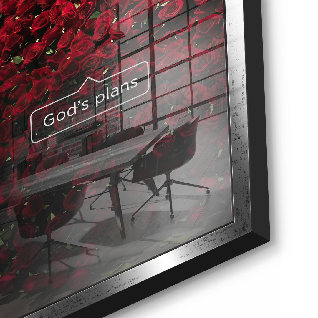 DOTCOMCANVAS Your Plans vs God's Plans Acrylglasbild Detailansicht silberner Rahmen