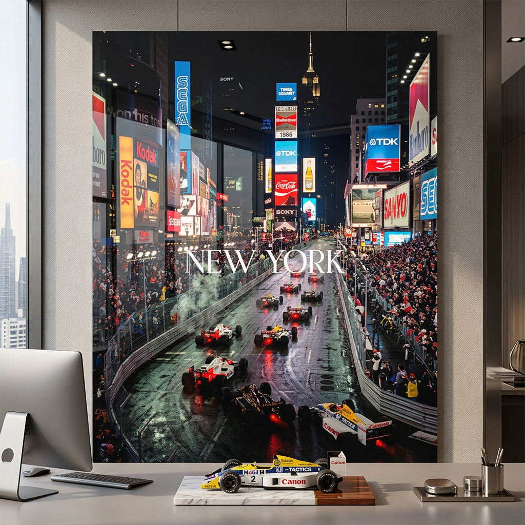DOTCOMCANVAS New York F1 Acrylglasbild Raumansicht Wohnambiente