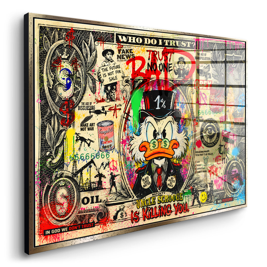 THE FUTURE IS NOT FOR SALE Acrylglasbild Seite Gold Rahmen