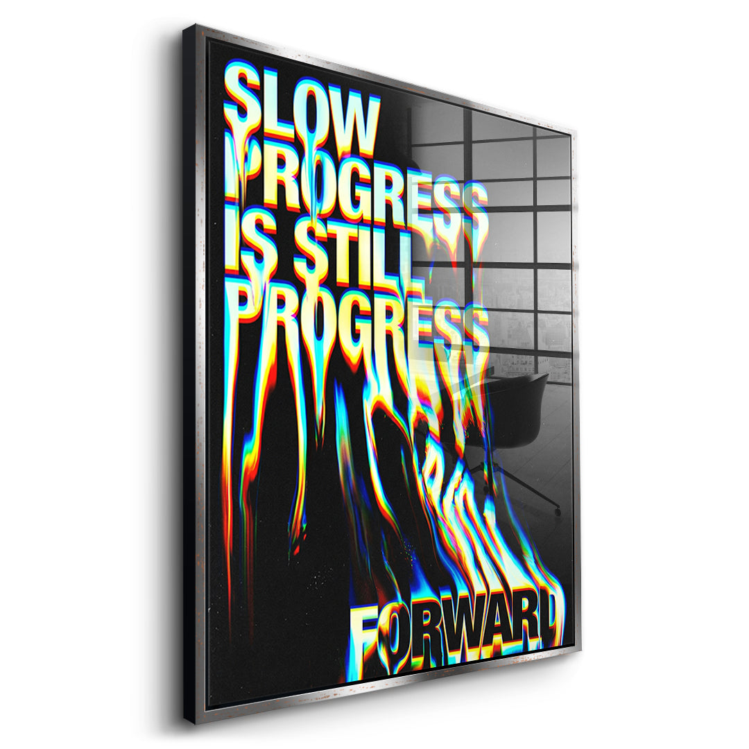 DOTCOMCANVAS Slow Process Acrylglasbild Seitenansicht Silberner Rahmen