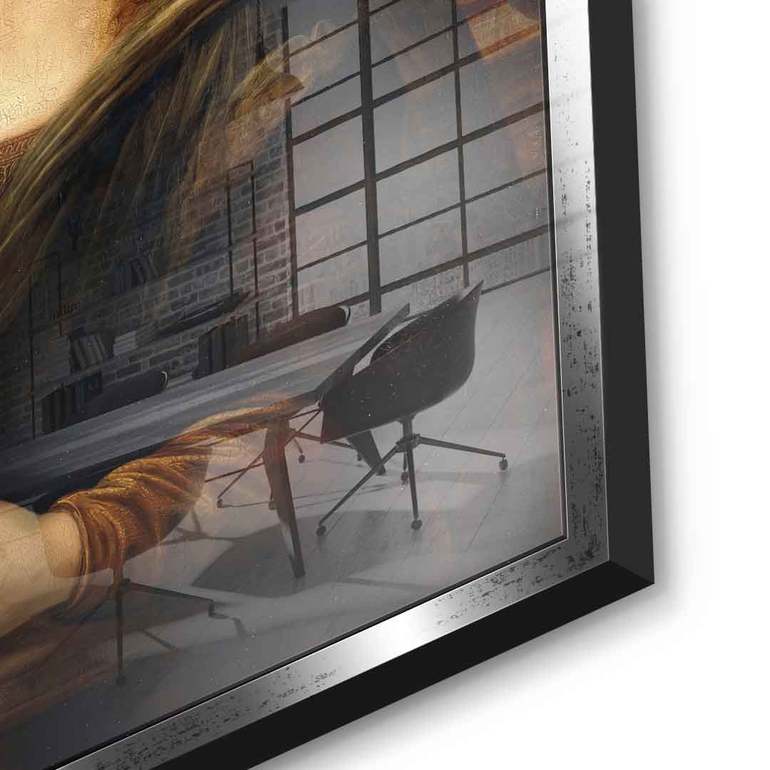 DOTCOMCANVAS Mona Lisa 1 for Toilett Acrylglasbild Detailansicht silberner Rahmen