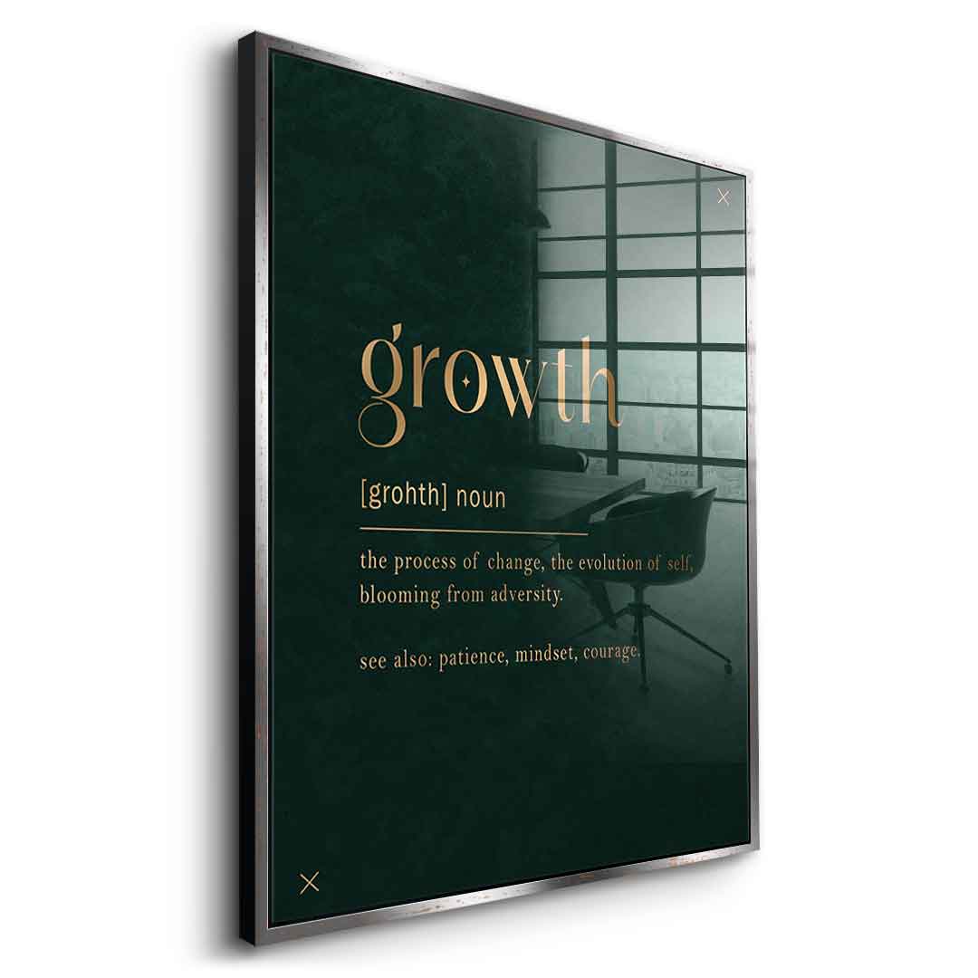 DOTCOMCANVAS Growth Acrylglasbild Goldener Rahmen Seitenansicht