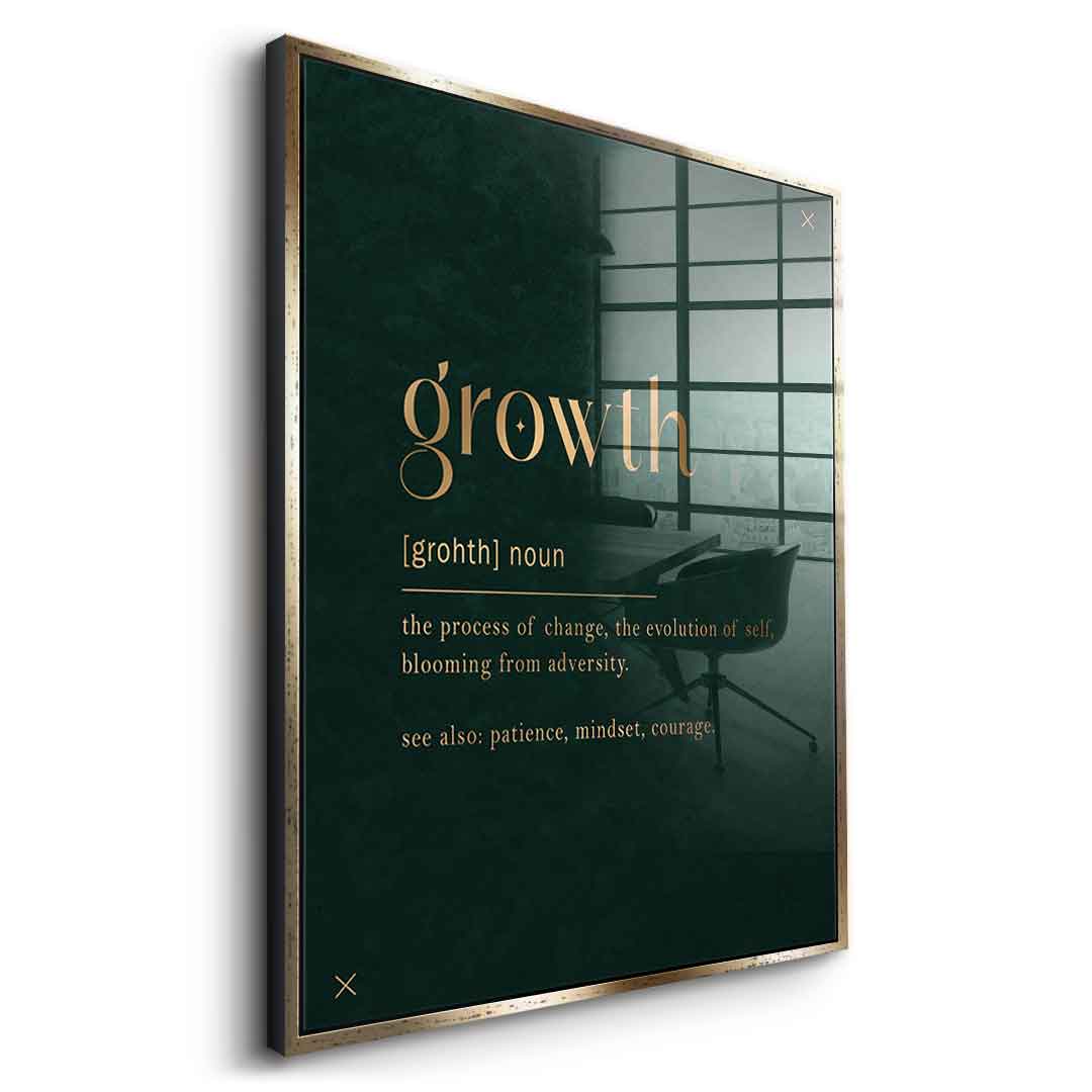 DOTCOMCANVAS Growth Acrylglasbild Silberner Rahmen Seitenansicht