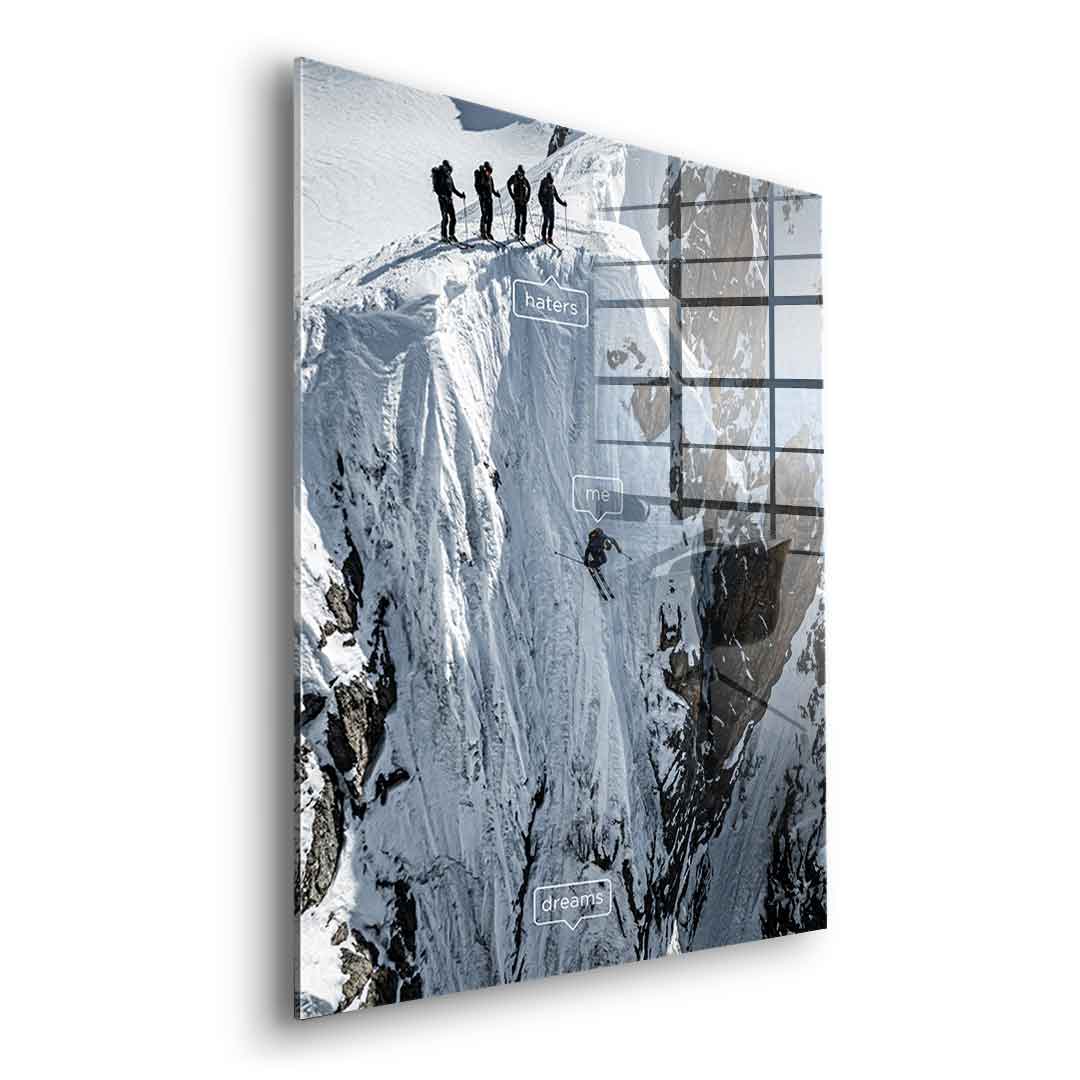 DOTCOMCANVAS Me & Dreams Acrylglasbild – Seitenansicht ohne Rahmen