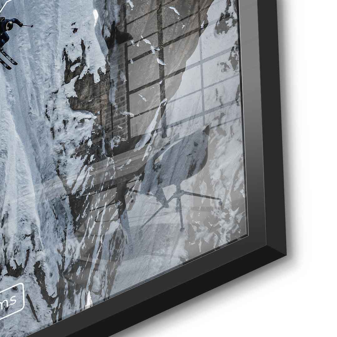 DOTCOMCANVAS Me & Dreams Acrylglasbild – Detailaufnahme schwarzer Rahmen