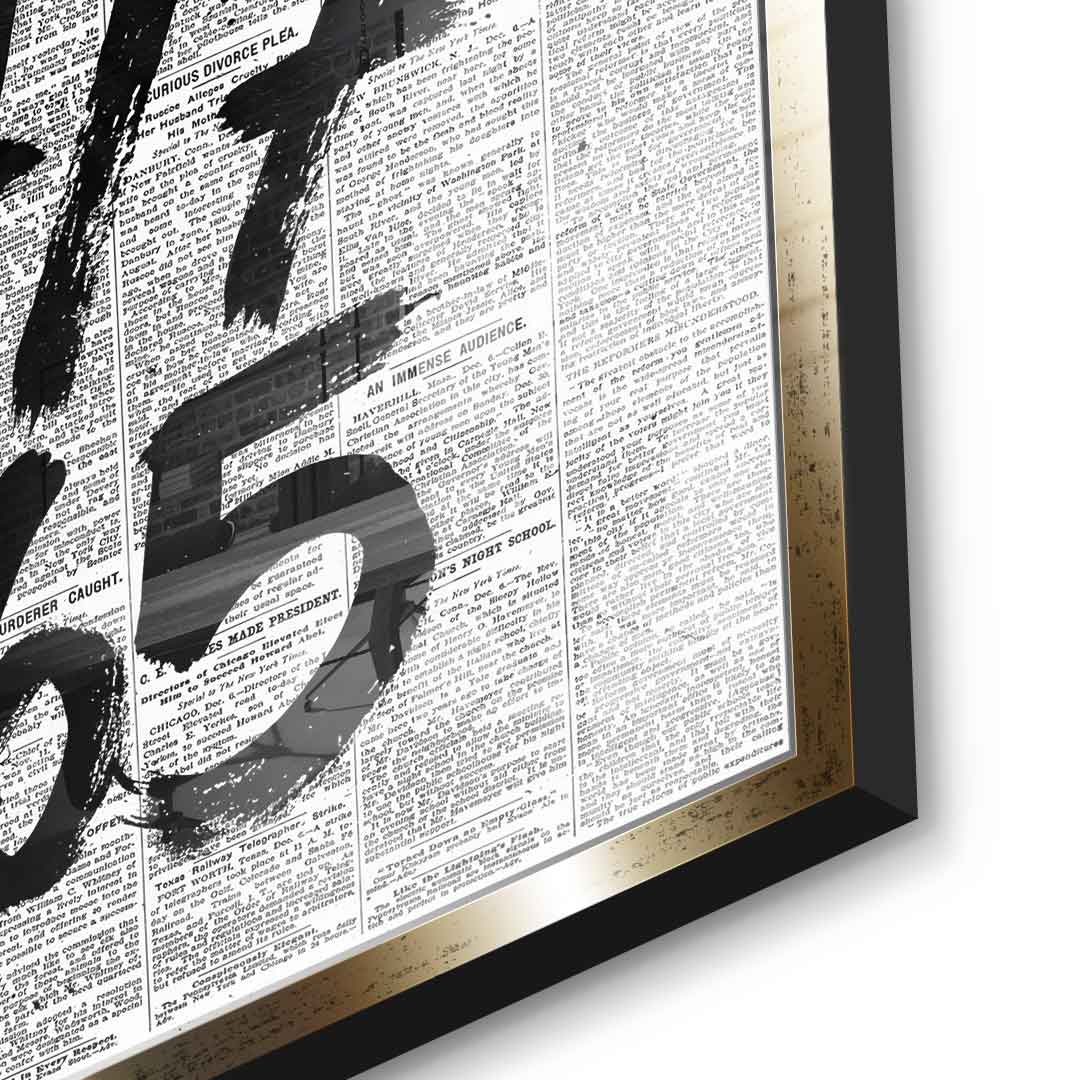 DOTCOMCANVAS Hustle 24/7 Acrylglasbild Detail Gold Rahmen
