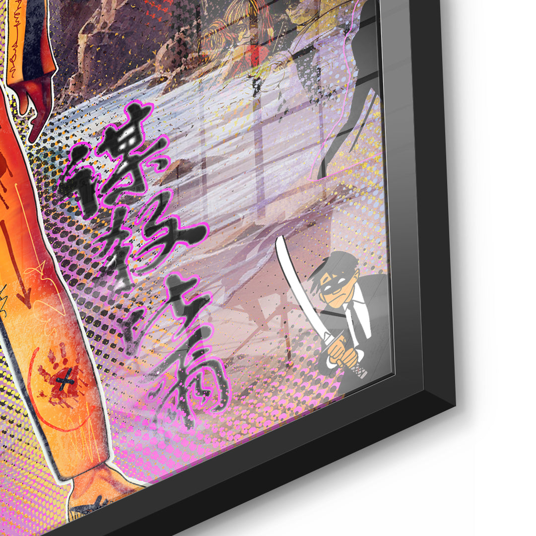 DOTCOMCANVAS Yellow Vengeance Acrylglasbild Detailansicht mit schwarzem Rahmen