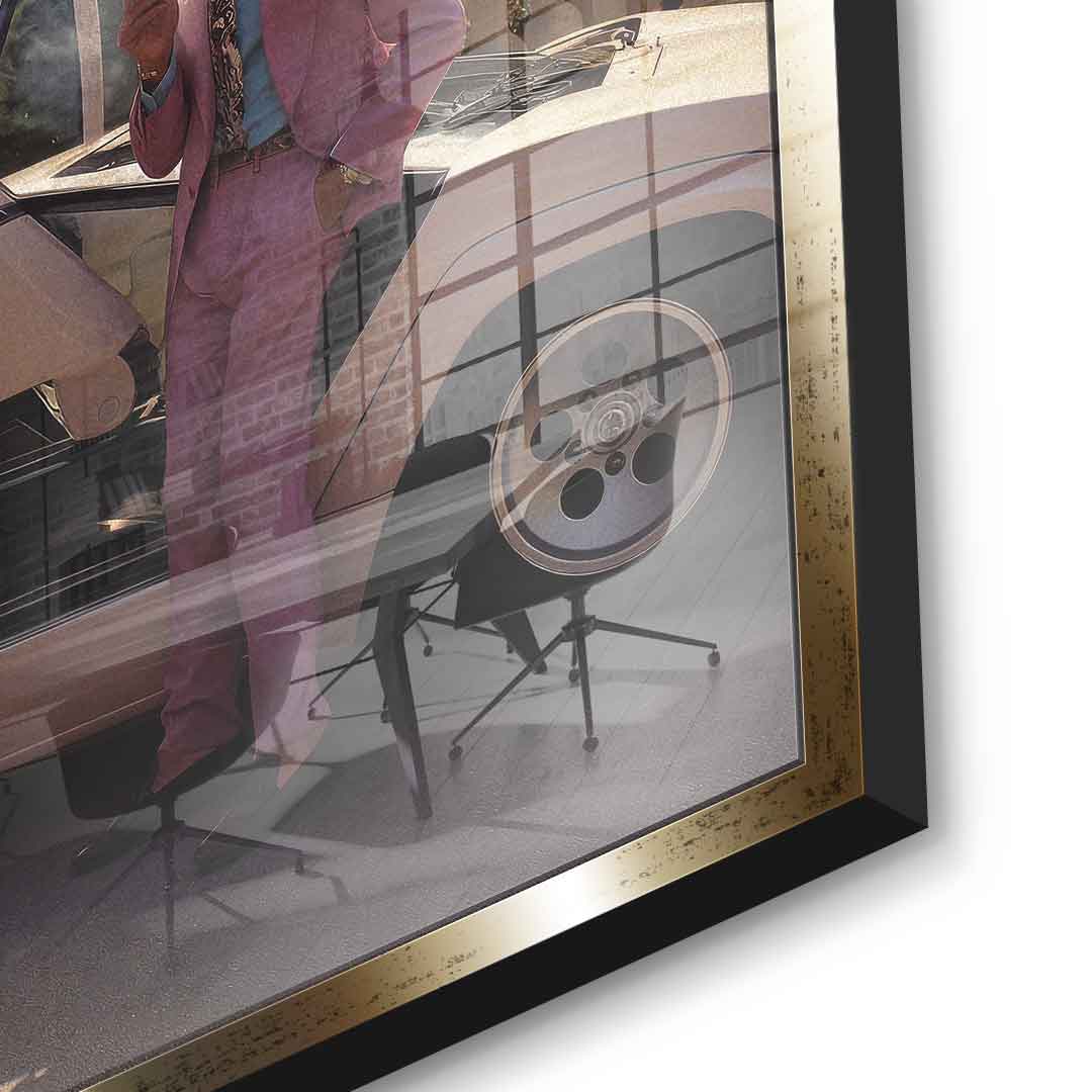 DOTCOMCANVAS Rise. Hustle. Conquer. Acrylglasbild Goldener Rahmen Detailansicht