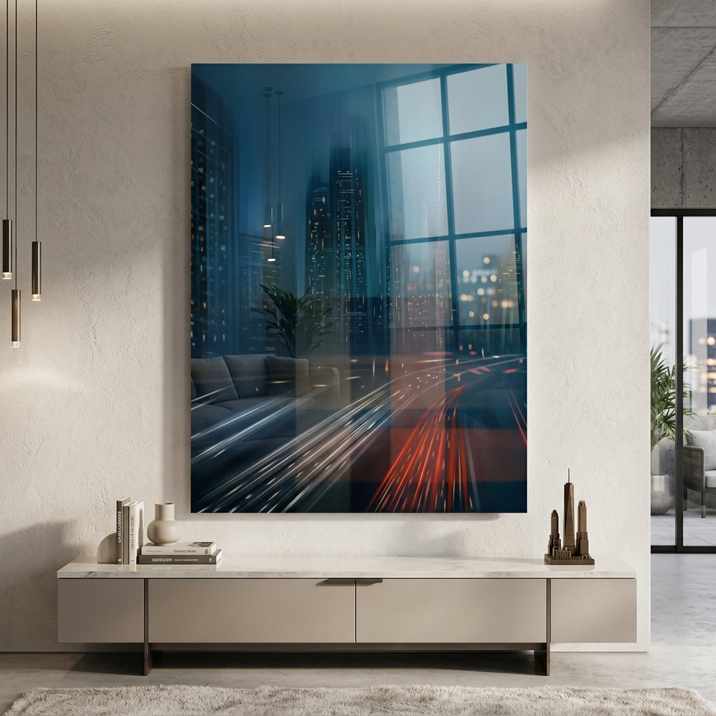 Night City with Speed - Acrylglasbild Raum