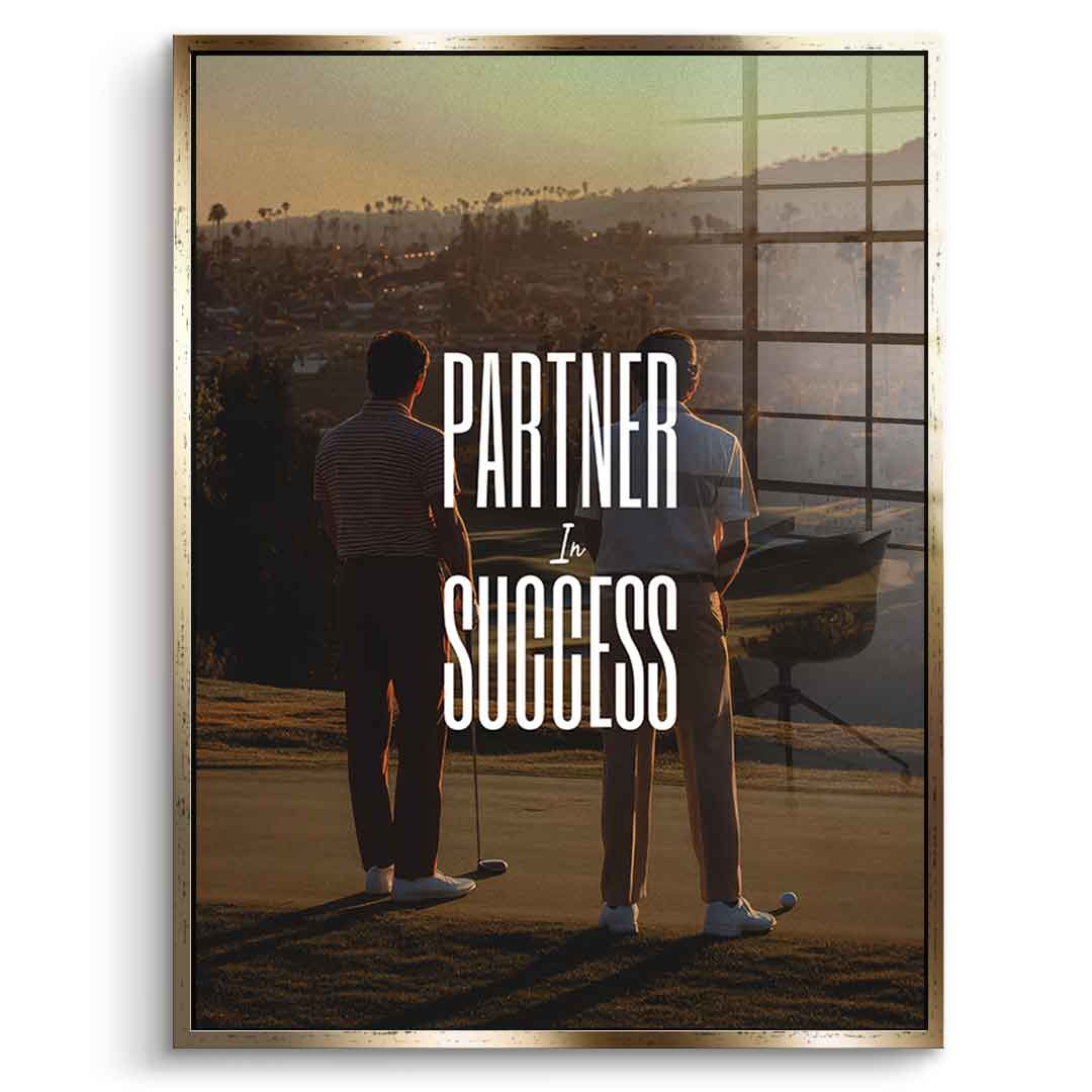 DOTCOMCANVAS Partner in Success Acrylglasbild Goldener Rahmen Vorderansicht