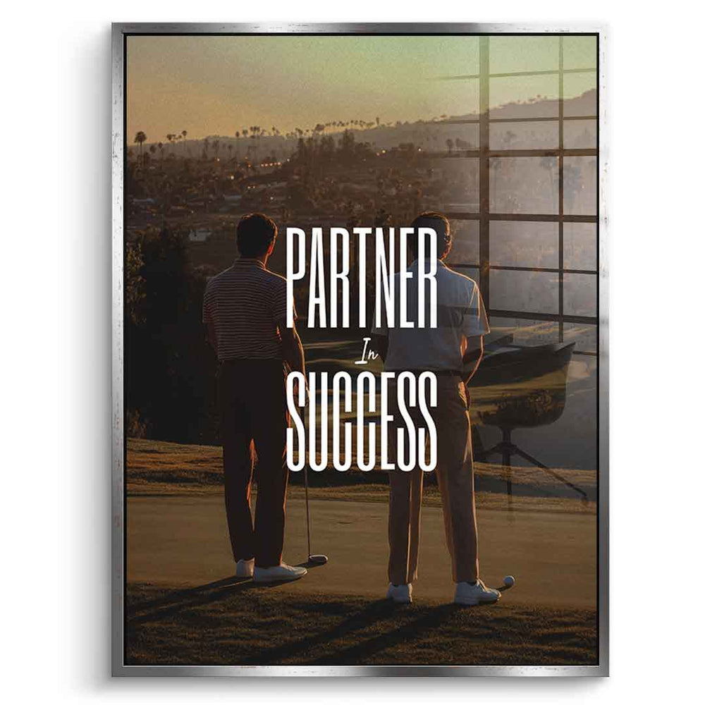 DOTCOMCANVAS Partner in Success Acrylglasbild Silberner Rahmen Vorderansicht