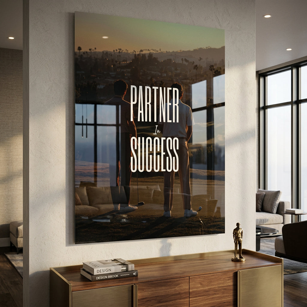 DOTCOMCANVAS Partner in Success Acrylglasbild Raum Mockup