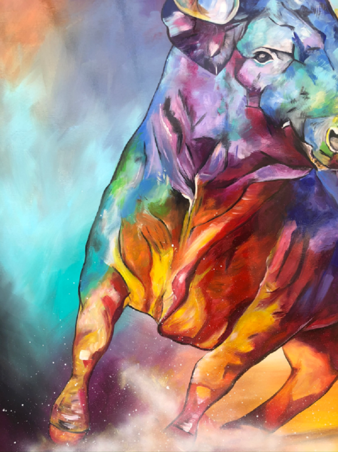 Proud Bull – Original, Detailansicht