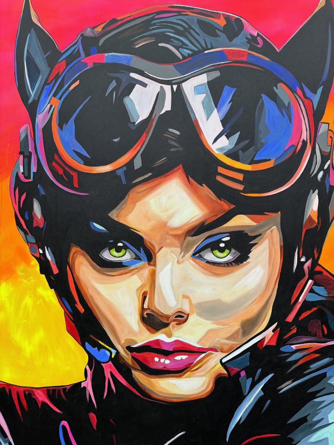Sunset Cat – Original, Detailansicht
