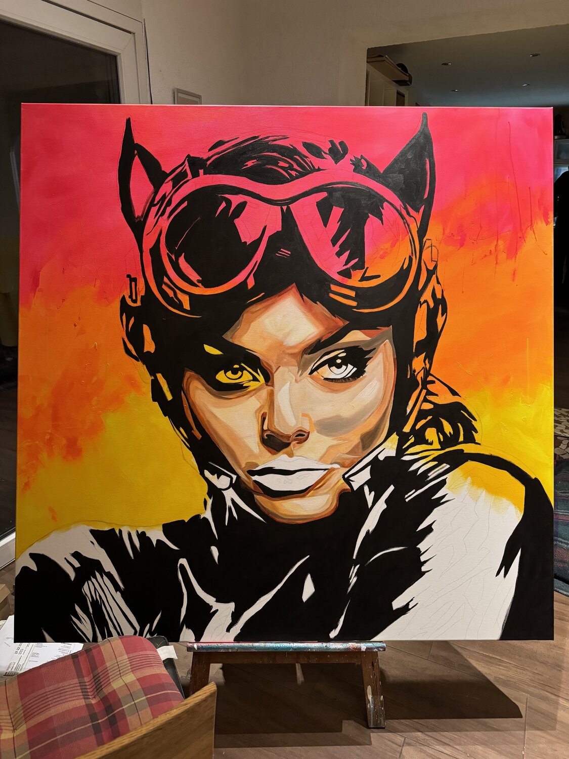 Sunset Cat – Original im Raum
