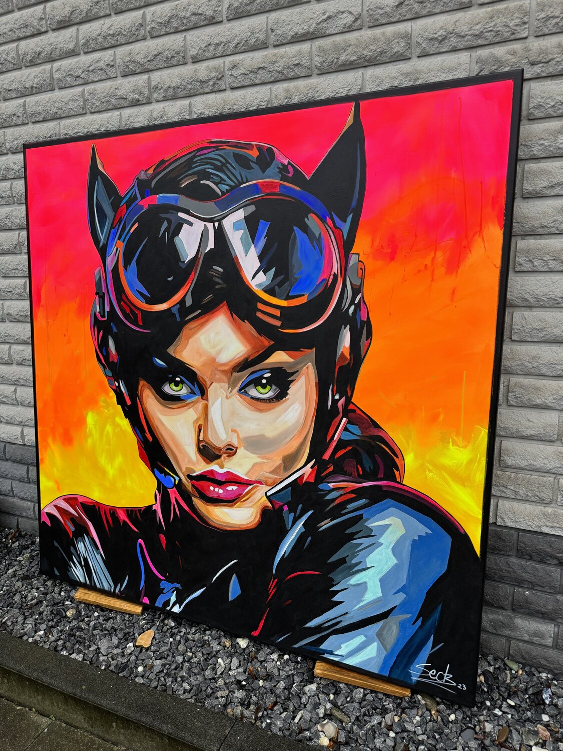 Sunset Cat – Original, Detailansicht