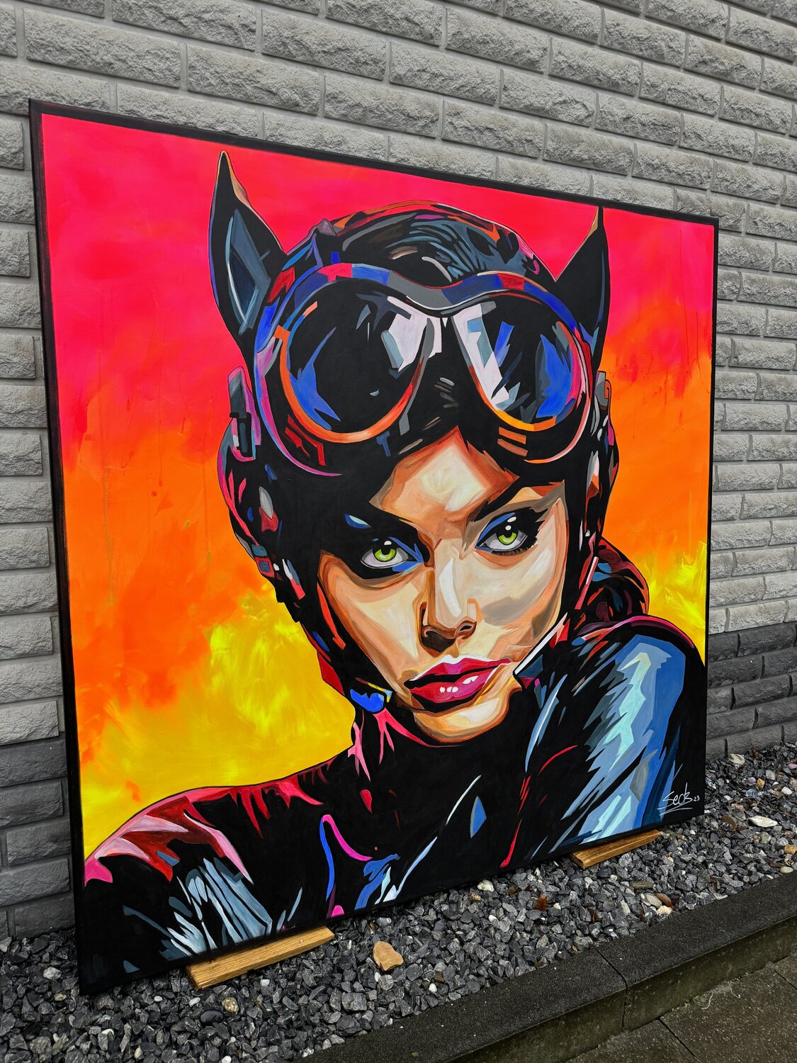 Sunset Cat – Original, Detailansicht