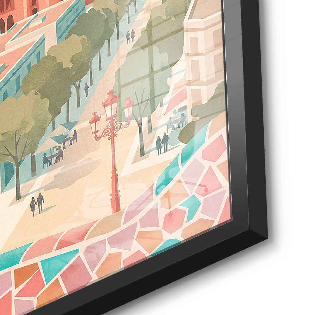 DOTCOMCANVAS Barcelona Acrylglasbild Detail schwarz