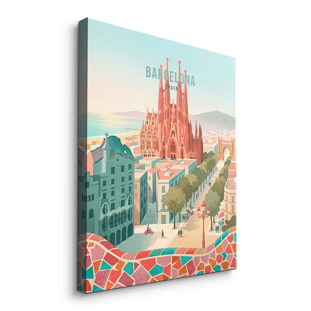 DOTCOMCANVAS Barcelona Leinwandbild Echtheitszertifikat