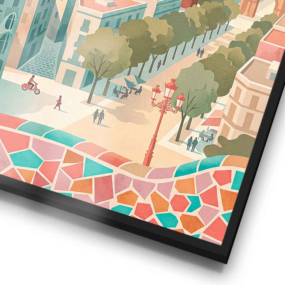 Barcelona Poster Detail-Frame-Vertical