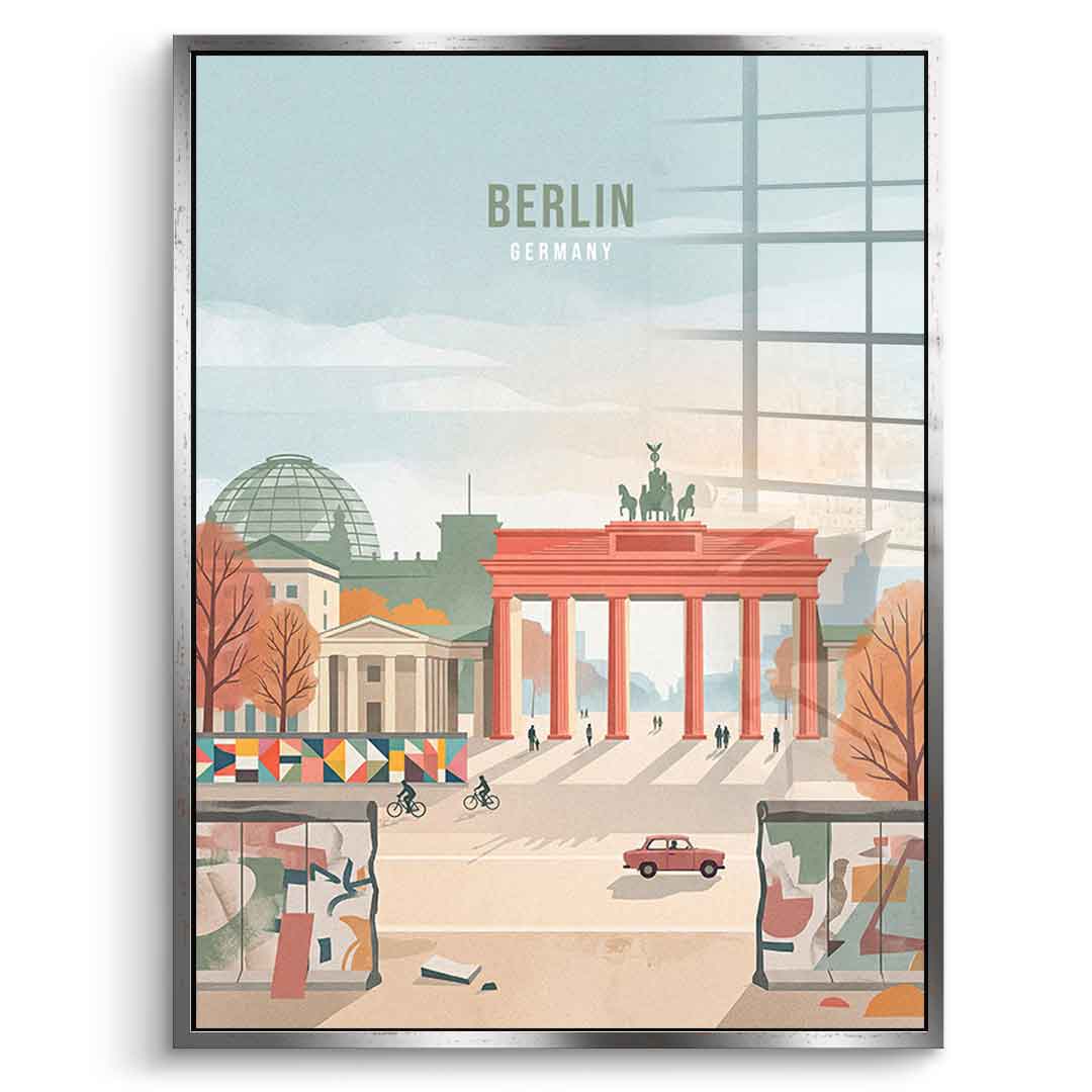 DOTCOMCANVAS Berlin Acrylglasbild Seitenansicht silber